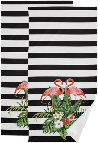 Miniatura 47 de Giwawa Toallas de mano en blanco y negro – Juego de 2 toallas de baño decorativas para baño, cocina, gimnasio, 14 x 28 pulgadas