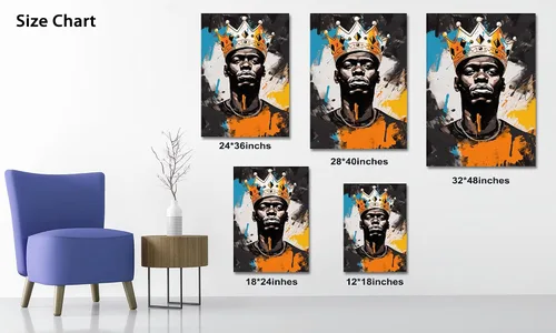 Miniatura 60 de Arte de pared afroamericano, decoración de rey y reina bailarín negro para sala de estar, arte de pareja de amor negro para dormitorio, lienzo