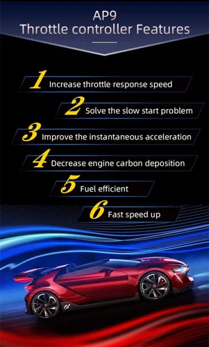 Miniatura 4 de Controlador electrónico universal del acelerador de 9 modos, acelerador de pedal de conducción inteligente, ajuste eficiente de combustible para Led