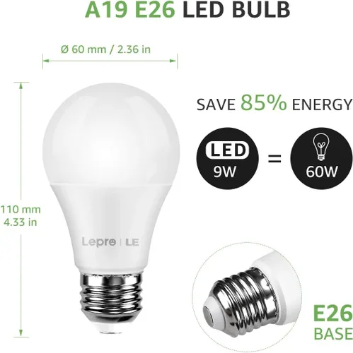 Miniatura 6 de Lighting EVER Bombillas LED inteligentes, compatibles con Alexa y Google Assistant, equivalente a 60 vatios, regulables con aplicación