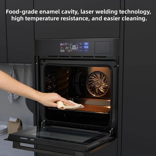 Miniatura 6 de Horno eléctrico integrado de una sola pared de 24 pulgadas con función de cocción a vapor, parrilla y freír aire, 3000 W, 2.5 pies cúbicos, hornos
