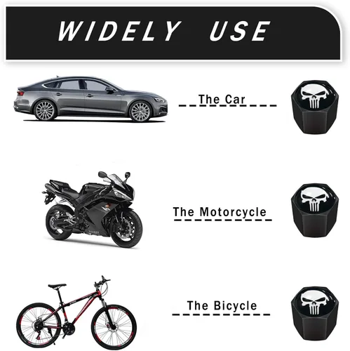 Miniatura 3 de Paquete de 4 tapones de válvula de neumático de rueda de automóvil, tapas herméticas a prueba de polvo, tapas universales para válvulas de aire