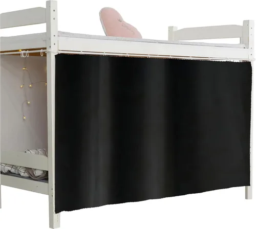 Miniatura 7 de Cortinas opacas para litera de fondo sólido, tela de privacidad para cama individual, color negro
