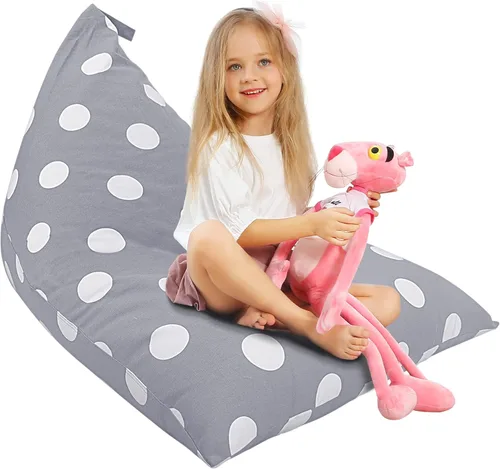 Miniatura 14 de Aubliss Funda para puf de almacenamiento de animales de peluche, 50 x 35 pulgadas, puff de terciopelo extra grande para niños y adultos, con Velvet