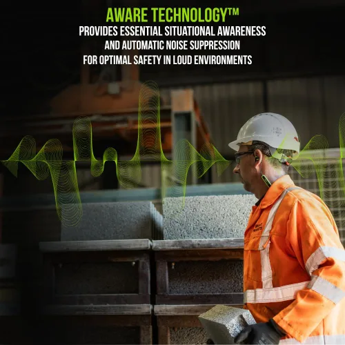 Miniatura 3 de ISOtunes PRO Aware 2.0 - Protección auditiva Bluetooth con Tecnología Aware: Auriculares aprobados por OSHA con batería de 15 horas de duración