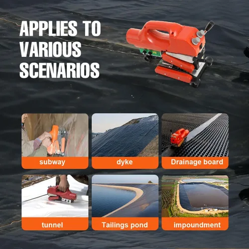 Miniatura 3 de 800W Geo Membrana Superposición Cuña Soldador/3.9 in Geomembrana Máquina de soldadura de plástico Membrana de plástico Soldador de cuña caliente