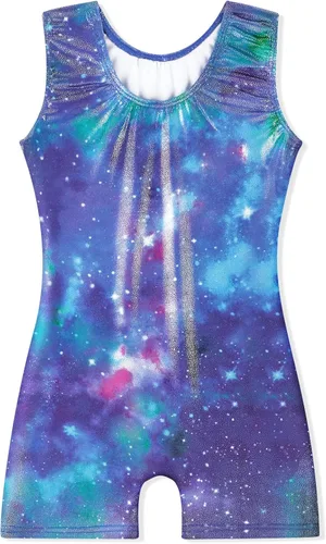 Miniatura 3 de EQSJIU Leotardos de gimnasia para niñas y niños mosaico sirena mariposa estrellas leopardo galaxia teñido anudado cosmos leopardo
