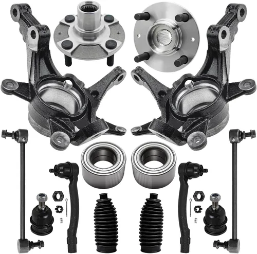 Miniatura 26 de Detroit Axle - Kit de nudillos traseros izquierdo FWD para Hyundai Santa Fe 2007-2009 Veracruz 2007-2012, reemplazo del conjunto de cojinete