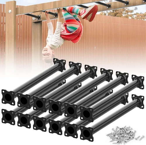 Kit de Barras de Mono de 16.5 Pulgadas Peldaños de Escalera de Patio de Juegos para Patio Trasero Interior Exterior Niños Barras de Metal Juego de