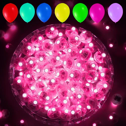 Miniatura 15 de Aogist 50 Piezas Luces para Globos Azules con Aro para Colgar, Mini Lámpara de Bola Redonda Pequeña Luz LED para Linternas de Papel y Vidrio