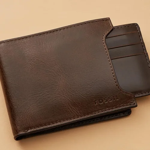 Miniatura 4 de Fossil Cartera de cuero plegable deslizante 2 en 1 con funda extraíble para tarjetas para hombres