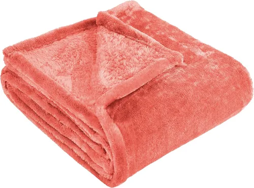 Miniatura 2 de Superior Classic Solid Fleece Blanket, Thick, Cozy, Warm Blankets, Velvety Soft Plush Bedding and Sofa Throw, Cute Bedroom Decor, Fuzzy Cover, Coral