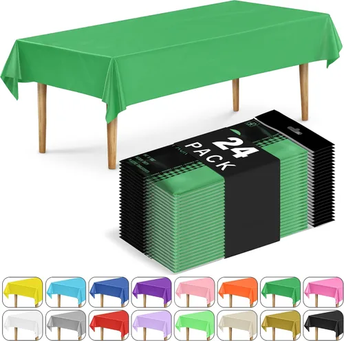 Miniatura 49 de DecorRack 2 Manteles rectangulares de plástico libres de BPA, 54 x 108 pulgadas, mantel de mesa para comedor, mantel rectangular para fiestas