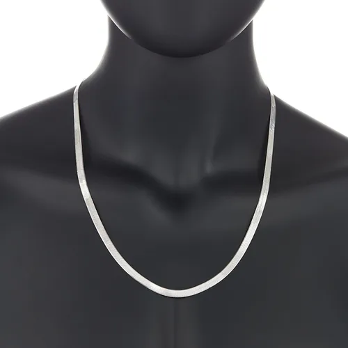 Miniatura 4 de 3mm-14mm Solid .925 Sterling Silver Flat Herringbone Chain Necklace or Bracelet