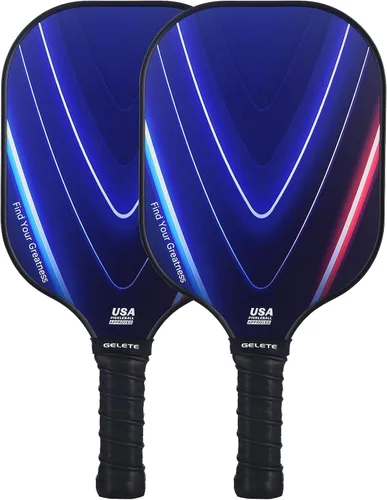Miniatura 8 de Juego de 2 paletas, 4 bolas de pickleball 2024, toallas de enfriamiento, banda para el sudor y mochila de pickleball, kit de jugador principiante