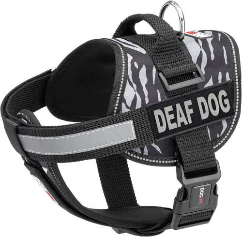 Miniatura 19 de Dogline Unimax - Arnés para perro con parches para perros sordos reflectantes sin tirones, correas ajustables, neopreno transpirable para médicos