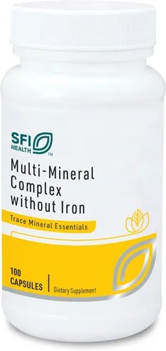 Klaire Labs Complejo multimineral sin hierro, mezcla de minerales esenciales hipoalergénicos de amplio espectro con cobre y zinc, sin hierro (100