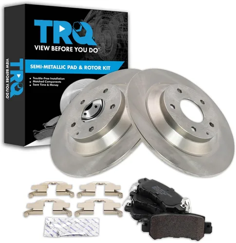Miniatura 152 de TRQ Juego de pastillas de freno semimetálicas traseras y rotores compatibles con Chevrolet Trailblazer 02-06 Trailblazer EXT 04-06 SSR 02-07 GMC