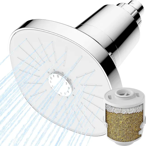 Miniatura 8 de Ryamen Cabezal de ducha filtrado, cabezal de ducha de lluvia con filtro, cabezal de ducha de alta presión para agua dura, ELIMINACIÓN del 99%