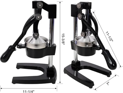 Miniatura 9 de Exprimidor de cítricos de hierro fundido, prensa manual extra grande de grado comercial, exprimidor de encimera resistente para jugo de naranja