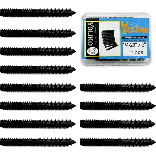 Miniatura 34 de Paquete de 12 unidades de pernos de gancho de 5/16-18 x 3 pulgadas negros