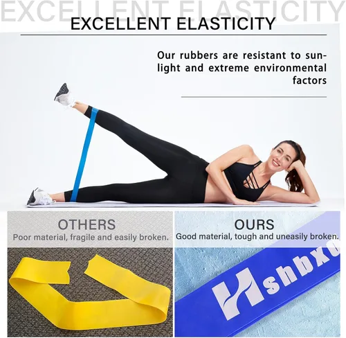Miniatura 6 de Bandas de resistencia para entrenamiento, bandas de terapia física, bandas elásticas sin látex y bandas de ejercicio para estiramiento, adecuadas