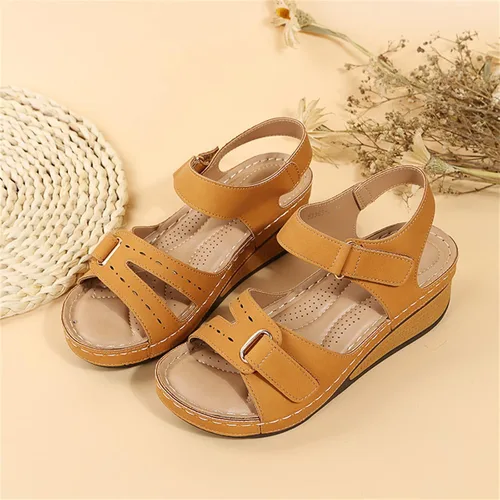 Miniatura 6 de Ladmiple - Sandalias ortopédicas para mujer, fascitis plantar, soporte de talón de arco, para verano, para caminar, sandalias ortopédicas Amarillo