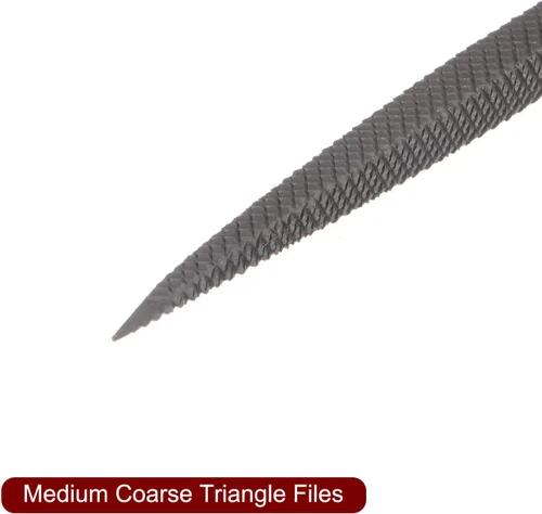 Miniatura 4 de HARFINGTON Juego de limas triangulares neumáticas de 0.197 in x 3.150 in de acero endurecido con dientes de corte grueso Herramientas de mano