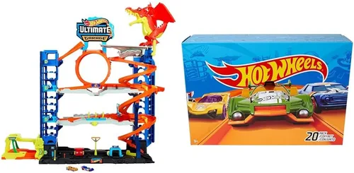 Hot Wheels Paquete de 20 (los estilos pueden variar) + Hot Wheels Ultimate Garage