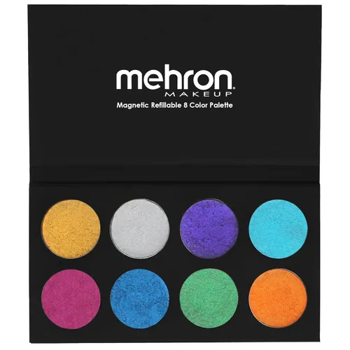 Mehron Makeup Paradise Makeup AQ - Paleta metálica de 8 colores | Paleta de pintura corporal magnética recargable y pintura facial | Maquillaje