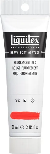 Liquitex Pintura Acrílica Profesional de Cuerpo Pesado, Tubo de 2 oz (59ml), Rojo Fluorescente