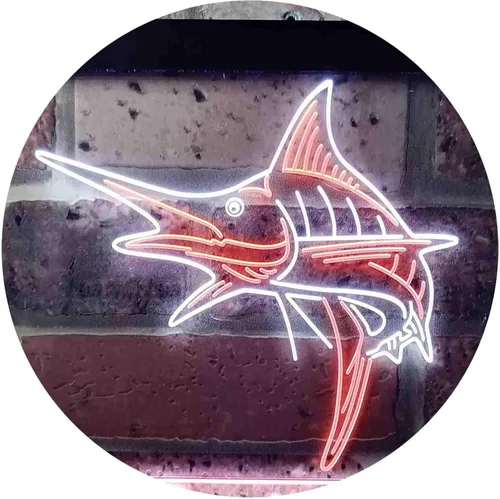 Miniatura 12 de ADVPRO Marlin Fish Room Man Cave Dual Color LED Neon Sign Blue & Red 12 x 8 Inches st6s32-i3723-br