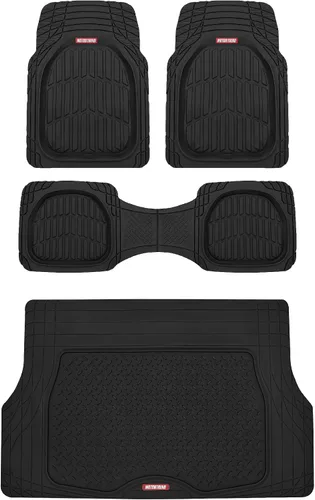 Motor Trend FlexTough 4 piezas de alfombrillas resistentes para coches, camiones, SUV, juego completo de alfombrillas para automóvil, delanteras,