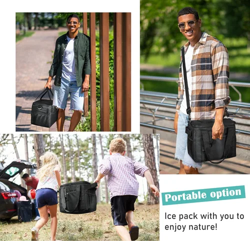 Miniatura 6 de Tirrinia Bolsa térmica grande aislada – Caja térmica a prueba de fugas para exteriores para mujeres y hombres – Bolsa de congelador portátil