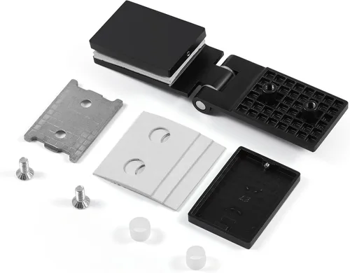 Miniatura 2 de Ranbo Bisagra de puerta de vidrio para ducha de 270 grados, acero inoxidable 304 sólido de 0.197 in, montaje de vidrio a vidrio, para puertas sin