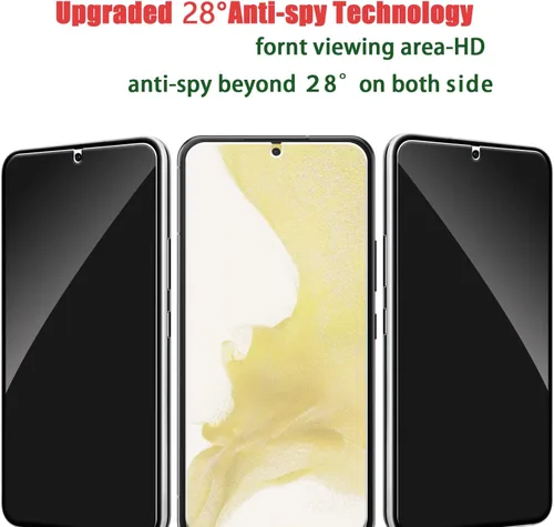 Miniatura 7 de Paquete de 2 protectores de pantalla de privacidad para Samsung Galaxy S22/S23 5G de 6.1 pulgadas, protector de vidrio templado, fácil de instalar