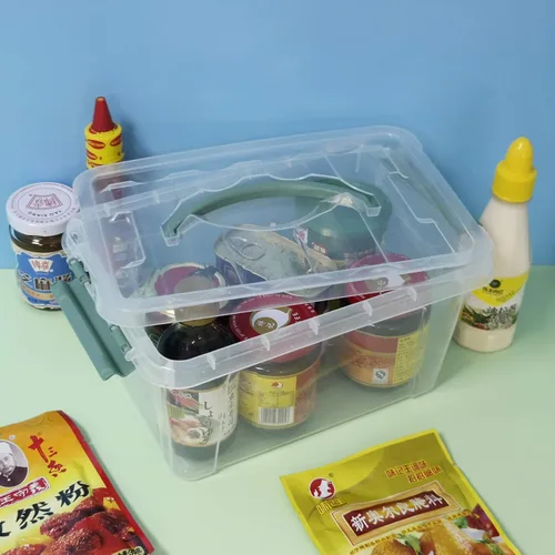 Miniatura 5 de Paquete de 4 cajas de almacenamiento transparentes de 6 cuartos de galón, contenedores de plástico con tapas