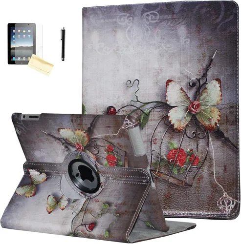 Miniatura 11 de Funda iPad 2, Funda iPad 3, Funda iPad 4, JYtrend (R) Soporte Rotatorio cierre magnético auto encendido/ apagado para iPad 2/3/4 A1395 A1396 A1397