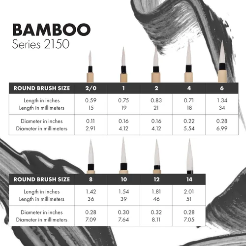 Miniatura 5 de Princeton Cepillo redondo de bambú, natural, mango corto, tamaño 6, 1 unidad