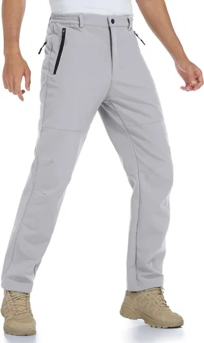 Miniatura 2 de GAXIDES Mens Snow Ski Waterproof Insulated Softshell Snowboard Pants Outdoor Hiking Fleece Lined