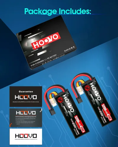 Miniatura 8 de HOOVO 4S Lipo Battery 14.8V 120C 5200mAh RC Car Battery Hard Case with TR Plug Compatible para 1/8 y 1/10 RC Car Buggy Truck Slash 4X4 Crawler