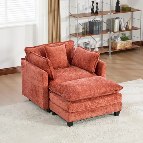 Miniatura 86 de Sofá modular negro de 111.5 pulgadas, sofás seccionales grandes de 3 plazas para sala de estar, sofá nube de tela de felpilla de gran
