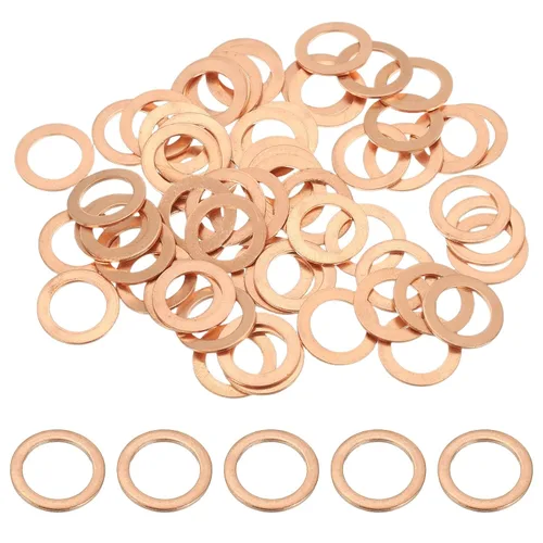 Miniatura 34 de PATIKIL Anilla de arandela de cobre M4, 25 piezas, 4mm ID 8mm OD 1mm de espesor, arandela plana métrica de sello de cobre para tornillos, pernos