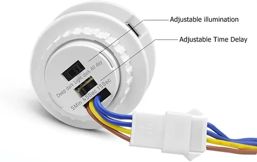 Miniatura 3 de Mini Interruptor de Luz con Sensor de Movimiento 110-220V Sensor PIR Detección Inteligente Retardo de Tiempo Ajustable Detector de Inducción