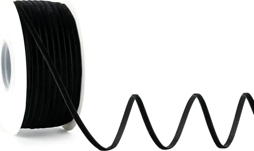 MAYREEL Cinta de terciopelo negro de 1/8 pulgadas, cinta fina vintage para invitaciones de boda, envoltura de regalos, cajas de recuerdos de fiesta,