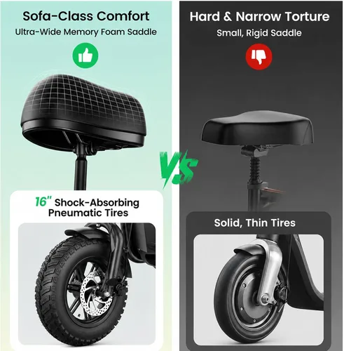Miniatura 8 de iScooter F7 - Scooter eléctrico para adultos, motor potente de 1000W, velocidad máxima de 45 MPH y alcance de 28 millas, scooter de 16