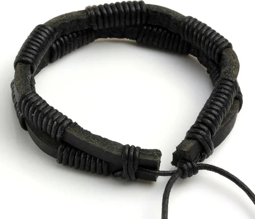 Miniatura 5 de Eigso 6-10 pulseras de cuero trenzado para hombres y mujeres, pulseras ajustables