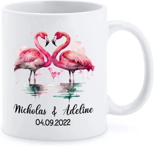Miniatura 8 de Regalo personalizado de amor – Bonita taza de cerámica de muñeco de nieve para pareja – Taza de porcelana personalizada con nombres y año – Taza
