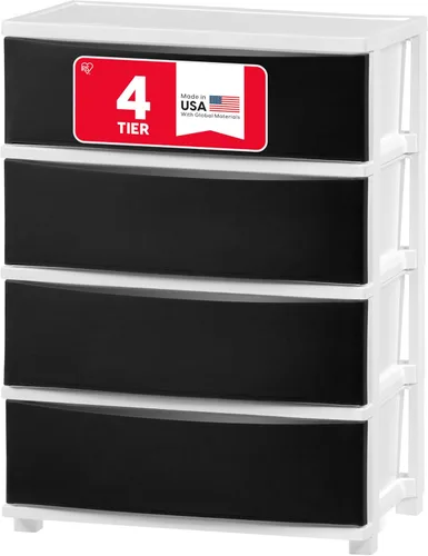 Miniatura 16 de IRIS USA Organizador de almacenamiento de cajones de plástico, 4 cajones, para suministros de arte del aula, baño, dormitorio universitario, Azul
