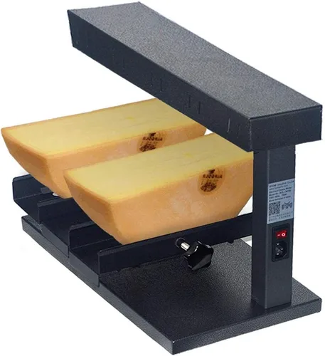Miniatura 6 de Li Bai Raclette Máquina de fusión de queso, dispensador de nachos comercial eléctrico para 2 piezas de media rueda de queso, multifunción, máquina